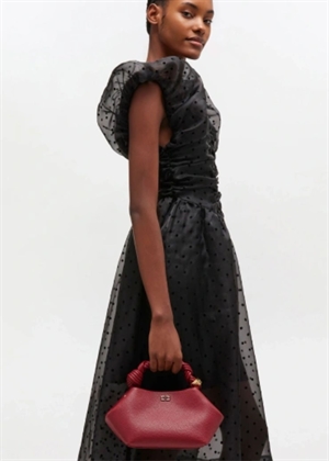 Bou small grained bag Red Dahlia B2100060 Ganni 